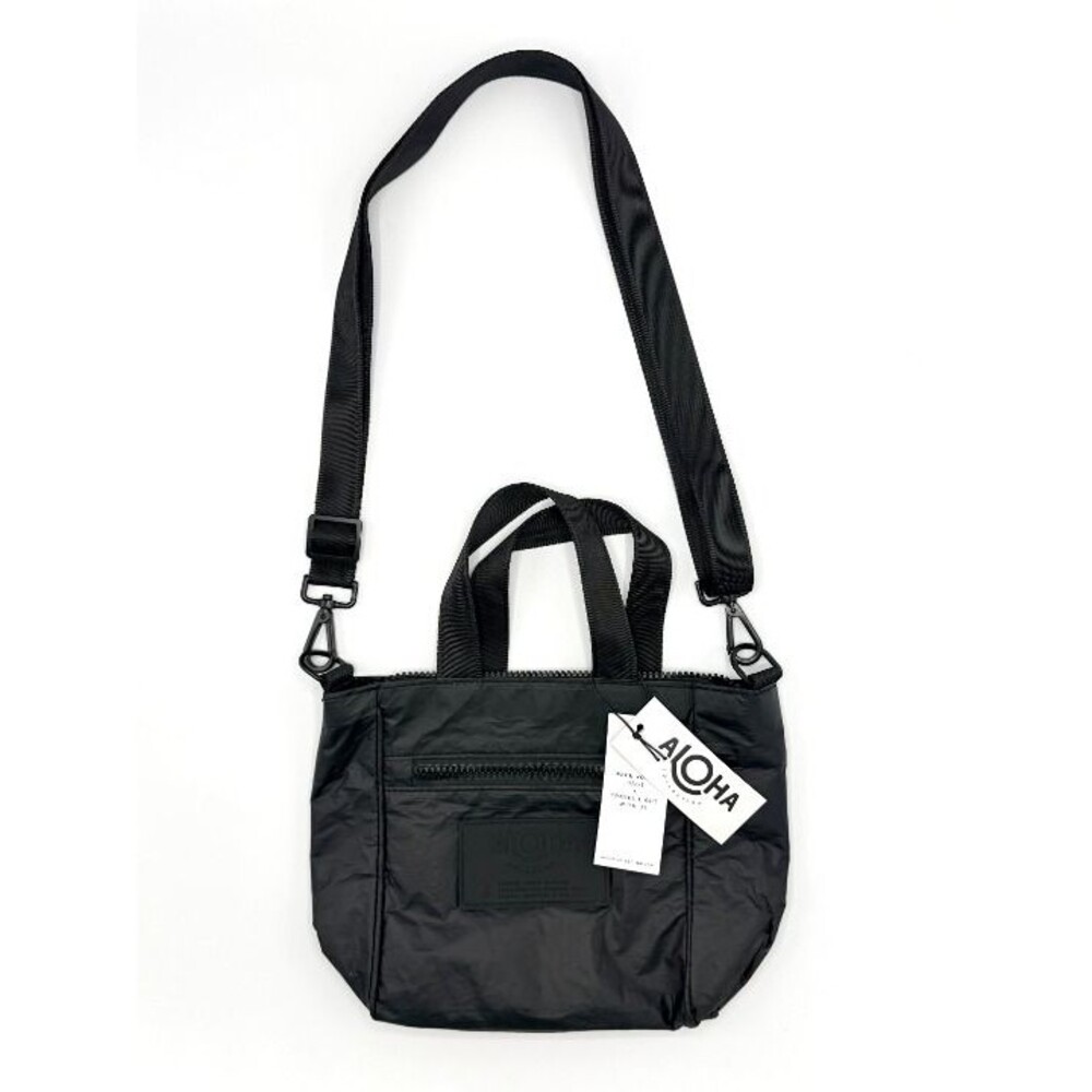 NWT ALOHA Collection Monochrome Black Crossbody Pouch Bag Mini Tote